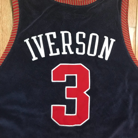 NBA Throwback Allen Iverson Nats/ 76ers Jersey - Picture 6 of 6